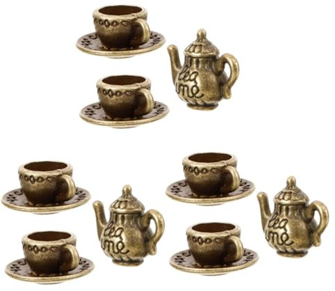 SHINEOFI 1 Set Set Miniature Metal Teapot Set for Dollhouse Tiny Teapot Tea Cups for Micro Landscape Decoration Fine Workmanship Smooth Surface for DIY Projects Photo Props