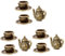 SHINEOFI 1 Set Set Miniature Metal Teapot Set for Dollhouse Tiny Teapot Tea Cups for Micro Landscape Decoration Fine Workmanship Smooth Surface for DIY Projects Photo Props