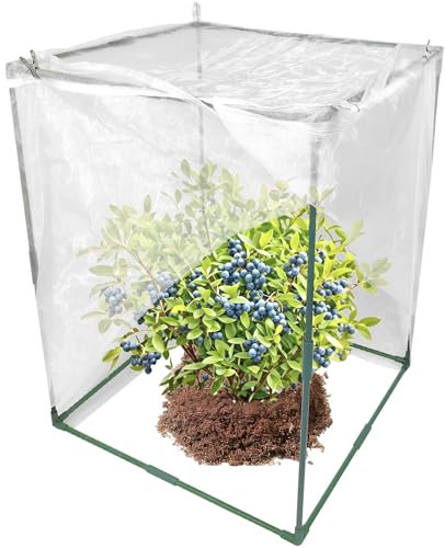 65 x 65 x 85 cm, resistente rete per insetti per uccelli, apertura e chiusura rapida, copertura protettiva per pomodori, cespugli di mirtilli, alberi da frutto, cicale, animali e barriera contro i