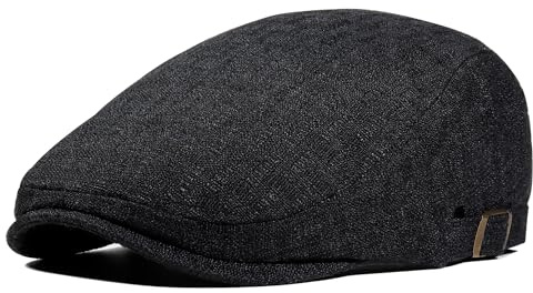 Gisdanchz Skjutmössa med linimitation | unisex sommar justerbar vikbar mössa sommarmössa, svart, 56-60