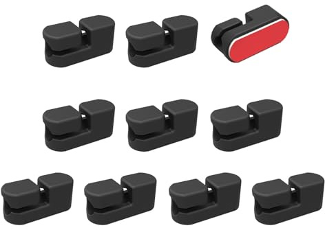 PURPLELILY Lot de 10 serre-câbles cylindriques pour fixation de ligne de données, outil de bureau pour mur, bureau, lumière de Noël, gestion des câbles