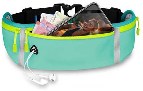 ONEFLOW Active Pro Laufgürtel für Motorola Edge 60 Neo Lauftasche mit 3 Fächern, Atmungsaktiv, Sport Handytasche zum Joggen, Handy Bauchtasche Wasserdicht, Running Belt, Blau