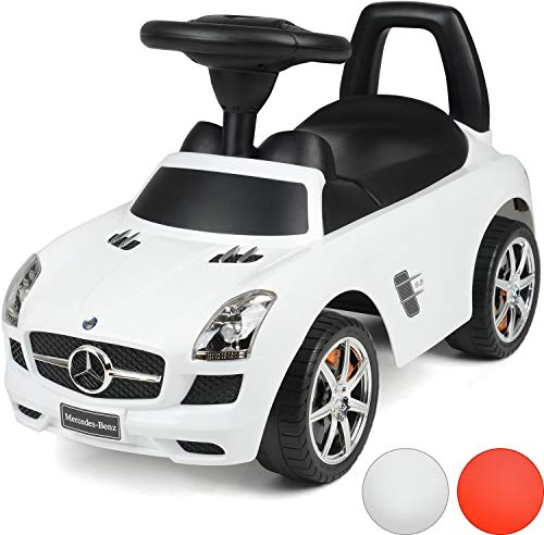 ToyStar Kids Ride On Mercedes Benz Car With Sound Effects Licensed For 2+ Years Old (White Car)