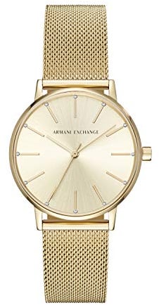 Armani Exchange Damen Analog Quarz Uhr mit Edelstahl Armband AX5536
