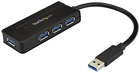StarTech.com USB 3.0 Hub 4 Port - mit Ladeanschluss - inkl. Netzteil - USB Port Erweiterung - USB Splitter