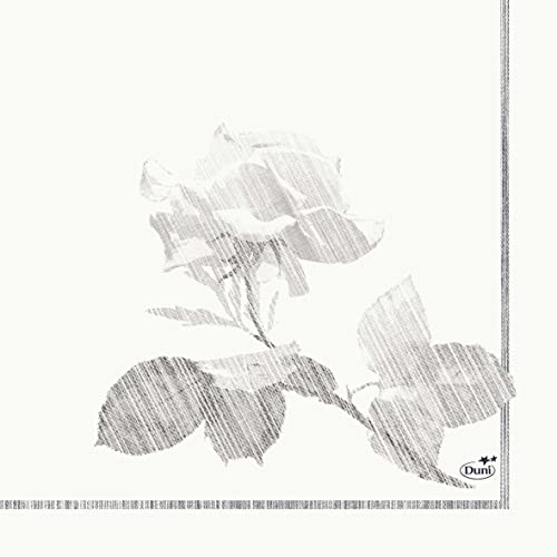 Duni Zelltuch Servietten Grey Rose 33x33 cm 1/4 Falz 50 Stück, Duni Servietten 33x33 Grey Rose