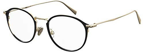 LEVI'S Brille mit Sehstärke in Gold für Unisex optional mit Sonnenbrillentönung oder Blaulichtfilter, Panto, gefertigt aus Metall, Modell: LV 5001 (inklusive Brillenetui)