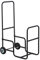 Outsunny Carrello Portalegna in Acciaio Nero con 2 Ruote per Interno ed Esterno, Max. 30kg, 56x40x90.5cm