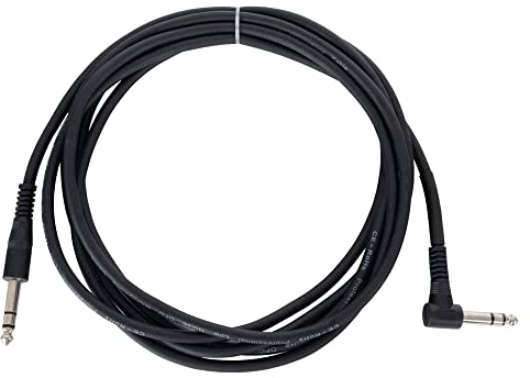 Pronomic INSTS-A-3 Stereo-Klinkenkabel mit Winkelstecker - Stecker: 6,3mm Stereo-Klinke ⇒ 6,3mm Stereo-Klinke - Länge: 3 m - Inkl. Kabelklette - Schwarz