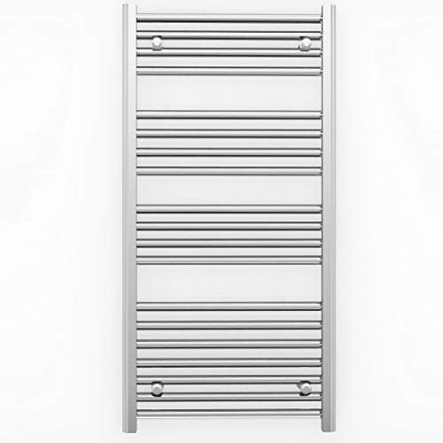 450mm Wide Chrome Heated Bathroom Towel Rail Radiator For Central Heating Elegant UK (450mm x 1000mm (h))