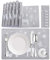 Hylzo Platzsets Tischsets Weihnachten,Tisch Platzset Abwaschbar PVC Wasserdicht Und rutschfest Matten Rechteck Deko Modern Tischsets Schmutzabweisend Osterplatzdeckchen Party 6Er Set Platzset Grau
