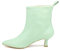 QUEEN HELENA Stivaletti di Pelle Bassi Tronchetti con Tacco a Spillo a Punta Casual Eleganti Estivi Donna 3207 (Verde, numeric_39)