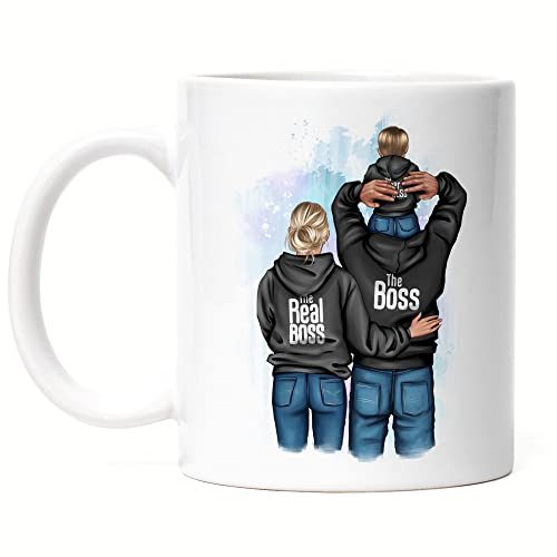 Kiddle-Design Vater Mutter Kind Tasse Vatertagsgeschenk Personalisiert Papa Mama Baby Sohn Tochter Geschenk Muttertag Vatertag Geburtstag