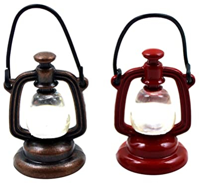 Gadpiparty 2stücke Vintage Miniaturlampen Für Puppenhaus Puppenhauslampe Miniaturlaterne Zubehör Für Puppenmöbel Handwerklich Detailreich Realistisch Für Dekoration