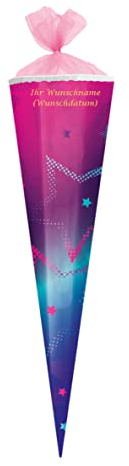 Herlitz Schultüte mit Gravur/Zuckertüte / 85cm / eckig/Sterne