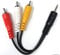 DRUT 25cm short 3.5mm 4 Pole Jack Plug to 3 x RCA Phono Composite Audio Video AV AUX Lead Cable 0.8ft