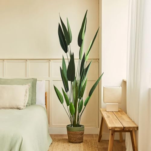 BLAINE | Heliconia 175cm | Plantas Artificiales Decorativas | Planta Artificial Grande | Plantas Artificiales para Interior/Exterior | Planta Artificial Realista Decorativa para Casa | Sin Cuiados