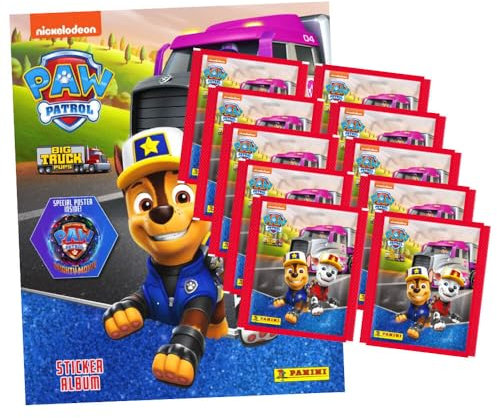 Panini Paw Patrol Sticker Serie 9 - Big Truck (2023) - Sammelsticker - Auswahl (1 Album + 10 Tüten)