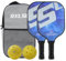 Mit 2 Schlägern Kohlefaser Pickleball-Schlägersatz,RXL SL Carbon Fiber Pickleball Set 2 Bällen & 1 Tragetasche,Kann sowohl drinnen als auch draußen verwendet Werden,Glatte Kohlefaseroberfläche