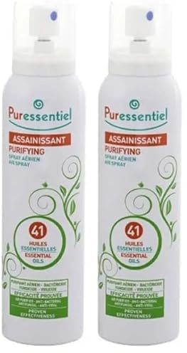 Puressentiel - Spray Aérien Assainissant aux 41 Huiles Essentielles - Efficacité prouvée contre les virus, germes et bactéries - 200ml (Lot de 2)