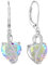 YL Pendientes colgantes de corazón para mujer, plata de ley 925, 12 piedras de nacimiento, aretes de circonita cúbica, regalos de joyería para su esposa, novia, Plata de ley, Circonia cúbica