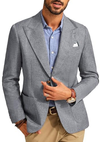 PJ PAUL JONES Herren Sakko Sportlich Regular Fit Freizeit Blazer Modern Business Anzugjacke (Grau, 2XL)