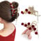 Ypkia 2 Stück Blumen Haarklammer Groß Gold Schmetterling Haarspangen Damen Metall mit Quaste Haarclip Für Frauen Mädchen Dickes Haarschmuck