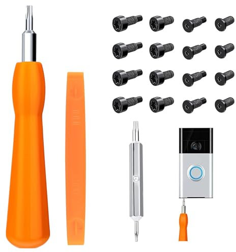 Ring doorbell Screws Replacement, Ring Screwdriver T6 T15 and Ring doorbell Screws Kit, Spare Screws for Ring doorbell for All 2nd Generation Ring Doorbells (19 in 1 Screwdriver kit)