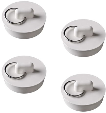 Lot de 4 bouchons de baignoire universels en caoutchouc avec anneau de suspension pour baignoire, cuisine et salle de bain, 39 à 41 mm