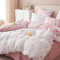 Tospass Liebe Bettwäsche 135x200cm 4 Teilig Weiß Rosa Herz Gestreift Mädchen Wende Bettwäsche Set Liebesmotiv Romantisch Mikrofaser Deckenbezug 2 Bettbezug mit Reißverschluss 2 Kissenbezug 80x80cm