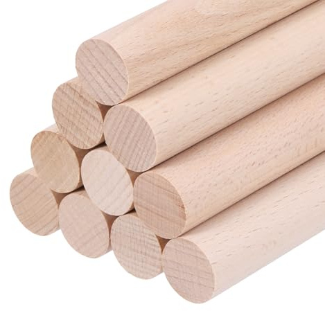 sourcing map Lot de 10 tiges en bois massif brut (28 mm) pour décoration artistique, artisanat et projets de bricolage