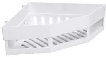 FUTUREORYY Étagère Angle Salle De Bain Support De Rangement Mural Panier De Douche Blanc sans Perforation pour Douche