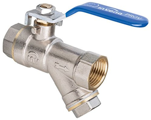 Standard Water Flow Rate Ball Valve with Strainer and Handle Female x Female 1/2 BSP