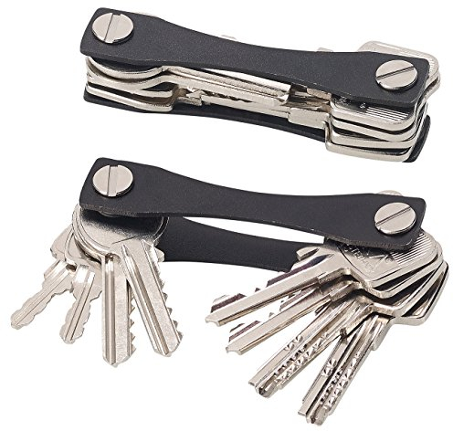 PEARL Schlüsselorganizer: Schlüssel-Organizer für bis zu 24 Schlüssel, aus Aluminium, schwarz (schlüsselordner, Schlüsselbund Organizer, Schlüsselanhänger)
