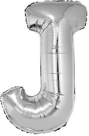 Das Kostümland XXL Buchstaben Folienballon 100 cm - Silber Buchstabe J