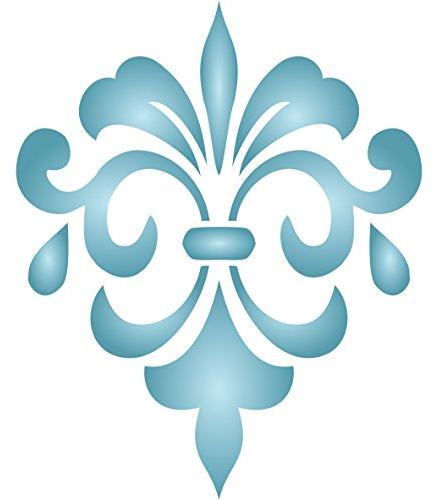 Fancy Fleur de Lis Pochoir – réutilisable Iris Sword Lily Fleur de lys Fleur de lys mural Pochoir - 16.5 x 20.5cm - L