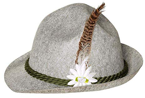 Boland BOL54235 Flower Oktoberfest Grey Trilby Hat, Uni, Grau