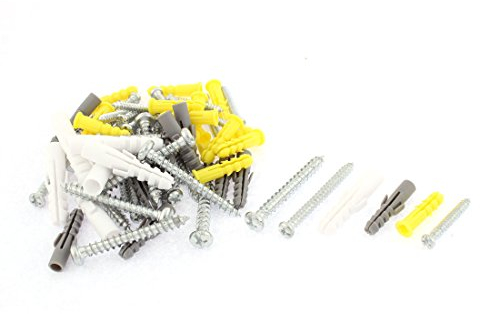 Aexit 63-teilig Schrauben Kreuzschlitzschraube und Dübel Wand Stecker Maschinenschrauben Sortiment Kit