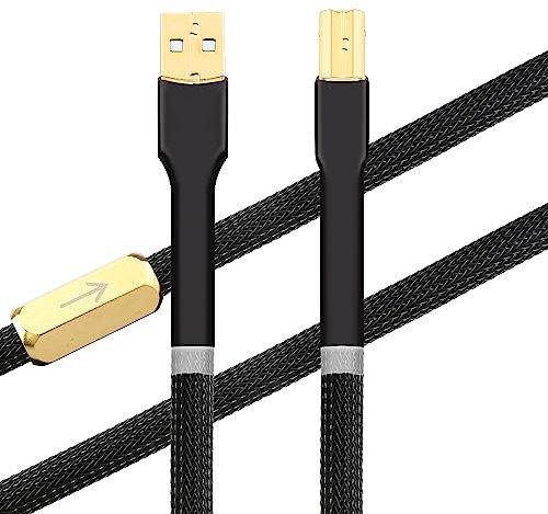 Viborg HiFi USB 2.0 Cable Type A Male to B Male Digital Audio Data Cable Scanner Printer Cord for DAC (1.5M)