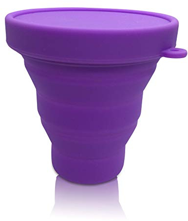 AvaLoona Vaso menstrual plegable para limpieza y almacenamiento (morado)