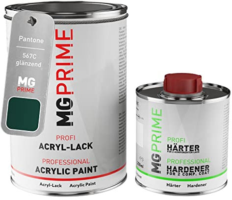 MG PRIME Pantone 567C Green brillant peinture acrylique 1,5 Litres / 1500 ml durcisseur inclus