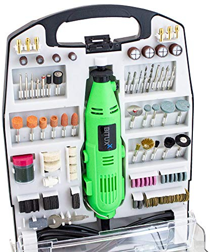 BITUXX® 234 teiliges Mini Schleifer Set Multifunktionswerkzeug Mehrzweckschleifmaschine Handschleifer Multischleifer Multitool Drill Werkzeug 135W und Drehzahlregelung