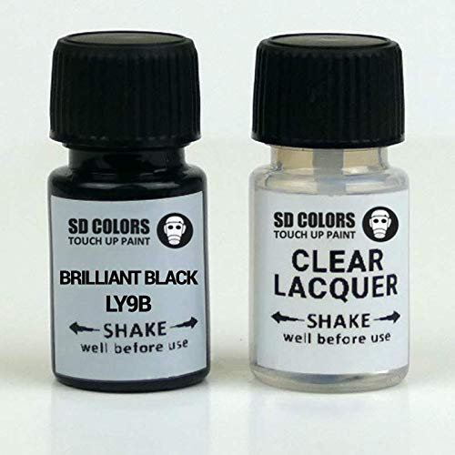 SD COLORS LY9B L041 A1 Ausbesserungslack, 15 ML, Reparatur-Pinsel, Farbcode LY9B L041 A1 Brilliant Black