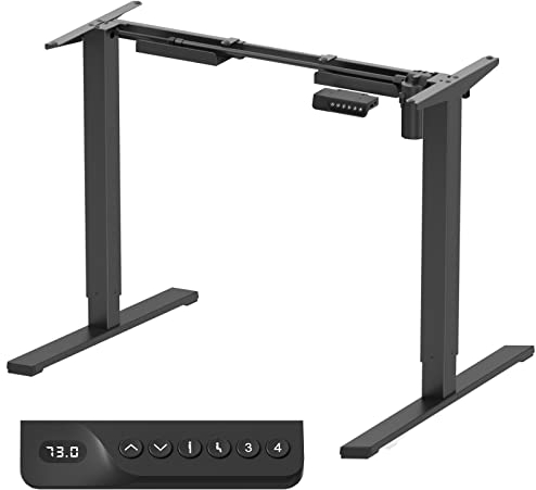 SANODESK EZ1 Stehpult Elektrisch Höhenverstellbarer Schreibtisch mit Antikollisionsschutz, Memory-Steuerung und Softstart/Stopp-Funktion (Schwarz), ez1b-uk