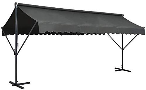 Festnight Pare Soleil | Abri Soleil Brise Vue Ombre | Aent sur Pied 500 x 300 cm Anthracite