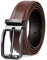NEWHEY Herren Gürtel Leder Männer Ledergürtel Business Anzug Jeans Gurtel Verstellbar Schwarz Braun 32mm Breit 135cm Rot-Braun