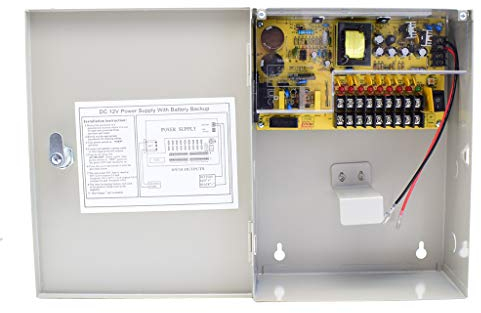 Boîte d'alimentation UPS 9 Canaux 12V 10A Sans Interruption avec Transformateur de Sauvegarde de Batterie pour Contrôle d'accès LED de Caméra de Surveillance