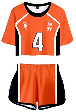 Fortunezone High School Uniform Volleyball Trikot Set Damen Halloween Cosplay Kostüm Shirt Shorts