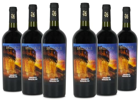 Brumale Vino Rosso Sangiovese di Romagna DOC, Vino Rotondo e Fresco con Note Fruttate, 12.5% Vol, Confezione con 6 Bottiglie da 750 ml