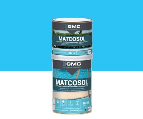 MATCOSOL PISCINE BLEU 1L -Résine epoxy bi- Composant grande résistance au chlore-GMC